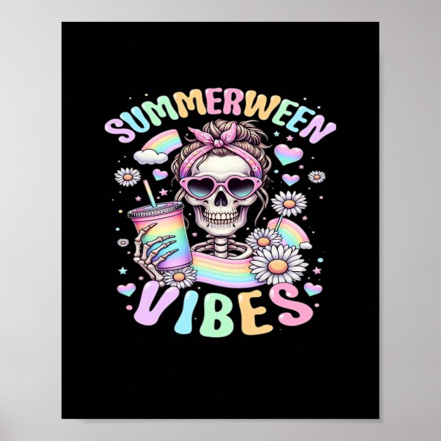 Póster Summerween Vibes Sweet Skeleton Chica Summer Hallo (Frente)