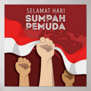 Póster Sumpah Pemuda - Compromiso juvenil indonesio