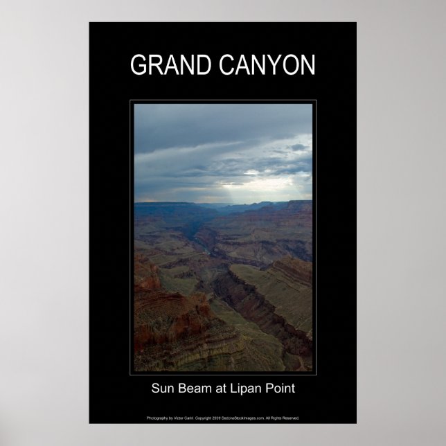 Póster Sun Beam at Lipan Point 4859 Black Poster (Frente)