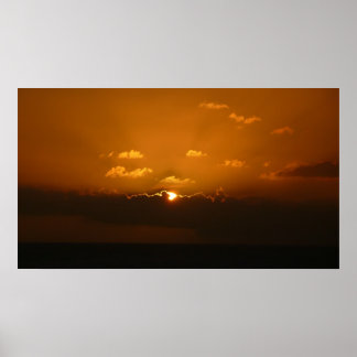 Póster Sun Behind Clouds I Naranja Sunset Photo