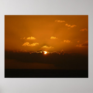 Póster Sun Behind Clouds I Naranja Sunset Photo