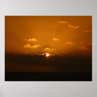 Póster Sun Behind Clouds I Naranja Sunset Photo