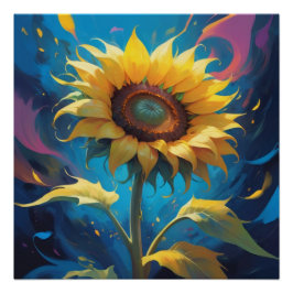 Póster sun flower painting