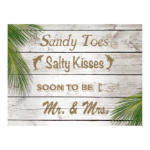 Sun Kissed Sandy Toes Salty Kisses Sr. y Sra. Post