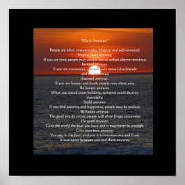 Póster Sun on Ocean en negro "Hazlo de todos modos"