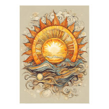 Sun Sobre Nosotros Ilustracion Impresión, Poster