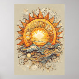 Póster Sun Sobre Nosotros Ilustracion Impresión, Poster