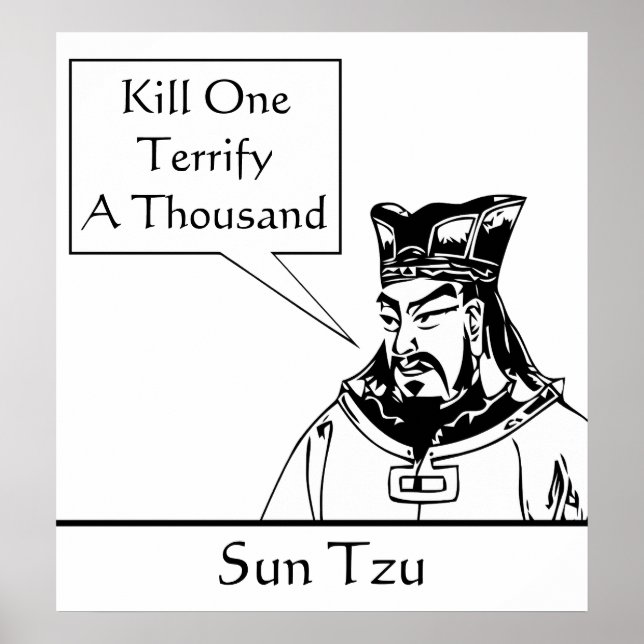 Póster Sun Tzu y Cita (Frente)
