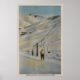 Póster Sun Valley, escena de IDMountain, remontes adentro