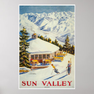 Póster Sun Valley, Idaho, Poster de esquí