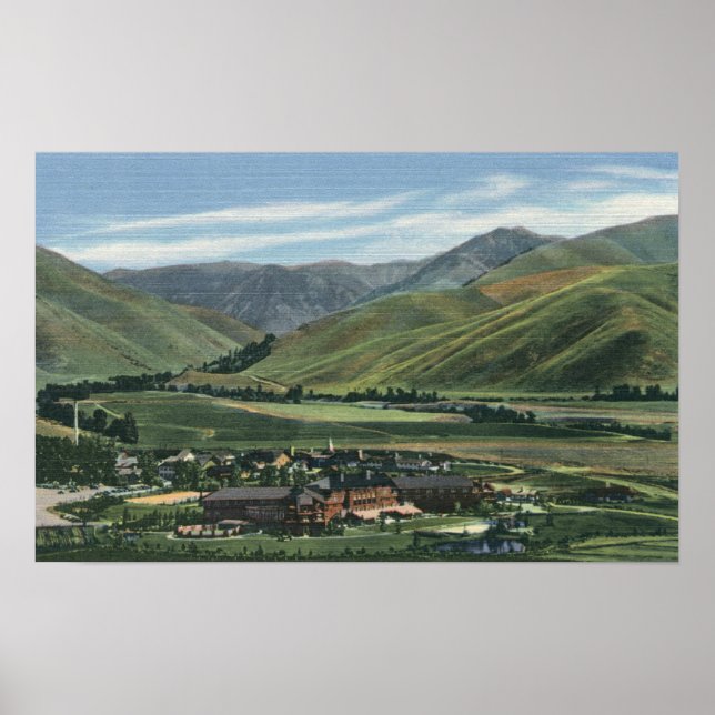 Póster Sun Valley, IDSummer Scene of Sun Valley Lodge (Frente)