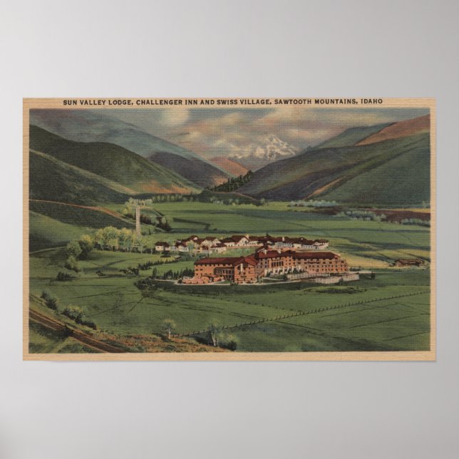 Póster Sun Valley, IDVview of Sun Valley Lodge (Frente)