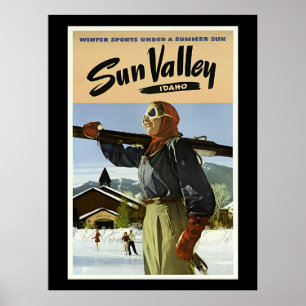 Póster Sun Valley, viaje de Idaho