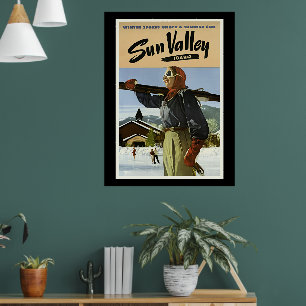 Póster Sun Valley, viaje de Idaho