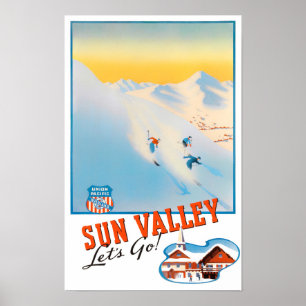 Póster Sun Valley vintage travel poster