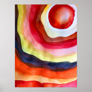 Póster Sun watercolor sunset art