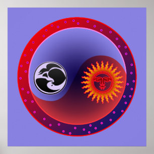 Póster Sun y luna en equilibrio