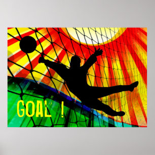 Póster Sunburst and Net Soccer Goalie
