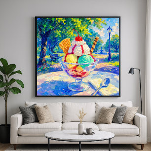 Póster Sundae En El Parque - Estilo Impresionista Pastel
