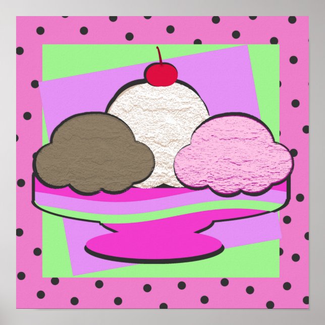 Póster Sundae Shoppe/ Pink (Frente)