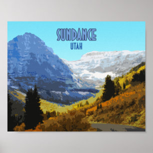 Póster Sundance Utah Mountains Vintage