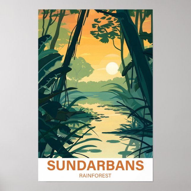 Póster Sundarbans selva tropical India Bangladesh viajan (Frente)