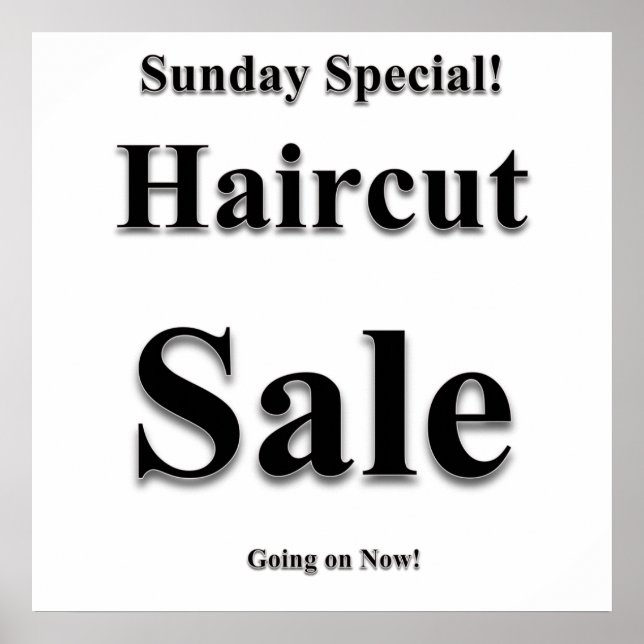 Póster Sunday Haircut Sale Poster Matte (Frente)