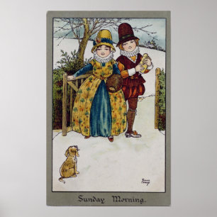 Póster Sunday Morning, tarjeta victoriana