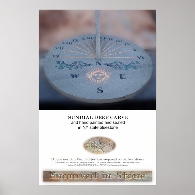 Póster Sundial azul (Frente)