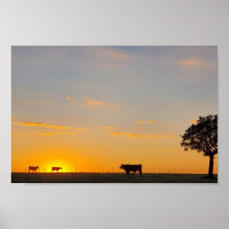 Póster Sundown Silhouette