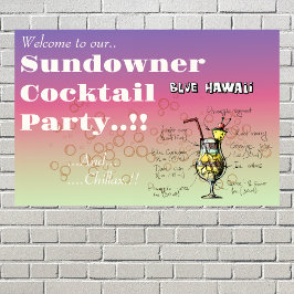 Póster Sundowner Blue Hawaii Cocktail Fiesta