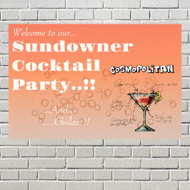 Póster Sundowner Cosmopolitan Cocktail Fiesta
