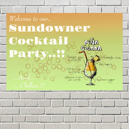 Póster Sundowner Pina Colada Cocktail Fiesta