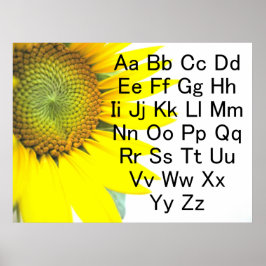 Póster Sunflower Alphabet Chart Poster