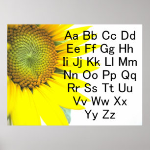 Póster Sunflower Alphabet Chart Poster