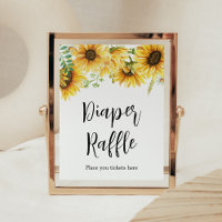Sunflower Baby Shower Diaper Raffle