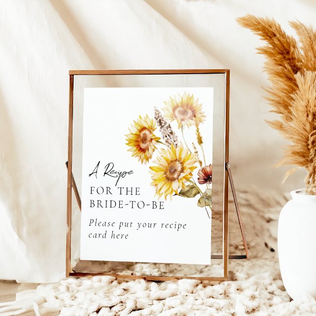 Póster Sunflower Boho Wildflower Moderno Ducha nupcial (Subido por el creador)