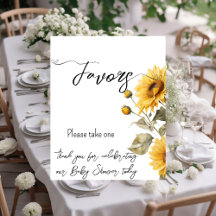 Sunflower Elegant Boho Floral Baby Shower Favores