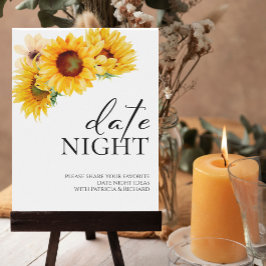 Póster Sunflower Fall Bridal Shower Date Night Jar Rótulo