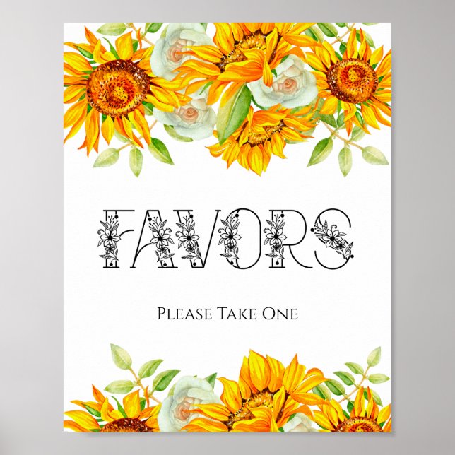 Póster Sunflower favors please take one Poster (Frente)