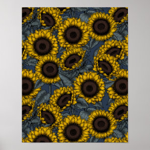Póster Sunflower field 2