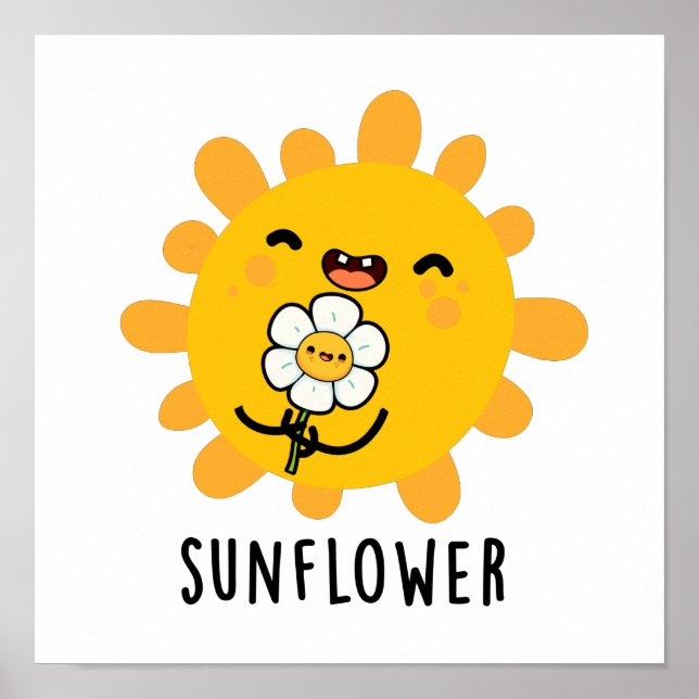 Póster Sunflower Funny Y Flower Pun (Frente)