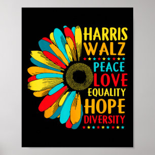 Póster Sunflower Harris-wheimer 2024 Peace Lgbt Harris-w