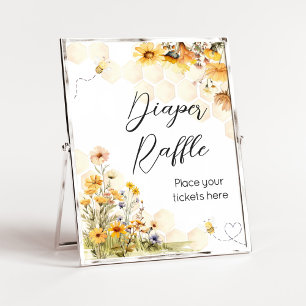 Póster Sunflower Little Honey Baby Shower Diaper Raffle