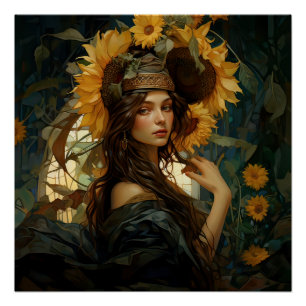 Póster Sunflower Maiden Deluxe
