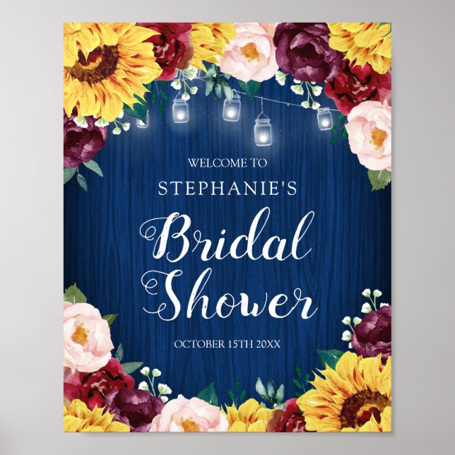 Póster Sunflower Mason Jar Ilustra Ducha Británica (Frente)