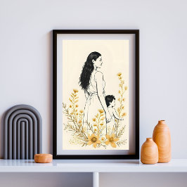 Póster Sunflower Moments – Mother and Child V
