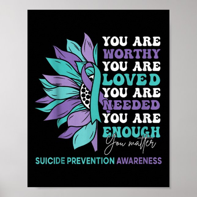 Póster Sunflower Motivational Suprt Suicide Prevention Aw (Frente)