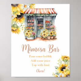 Póster Sunflower Off The Market Bridal Shower Mimosa Bar