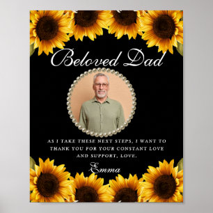 Póster Sunflower Padre de la novia gracias idea de regalo